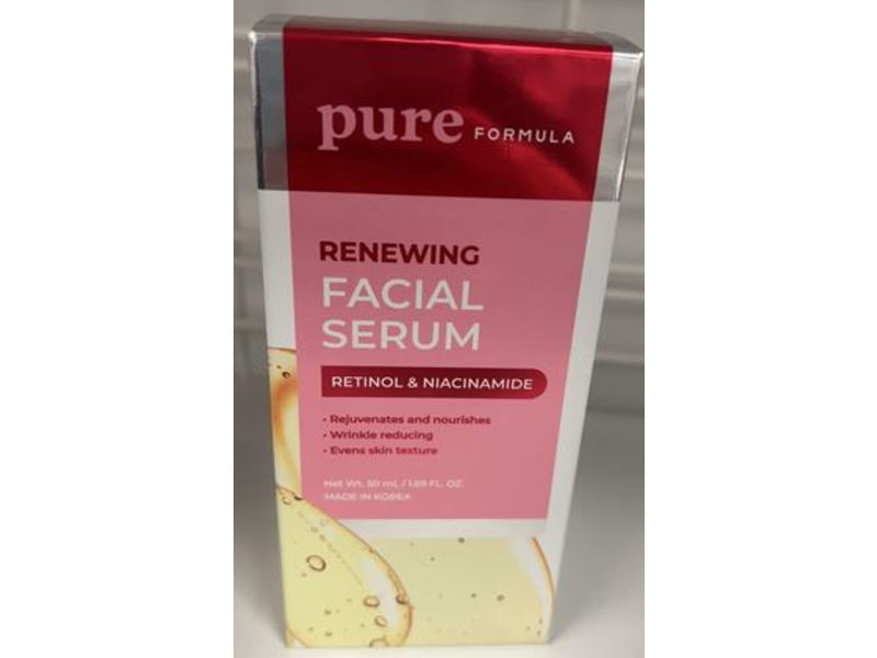 Pure Formula Renewing Facial Serum, Retinol & Niacinamide, 1.69 oz/50 mL