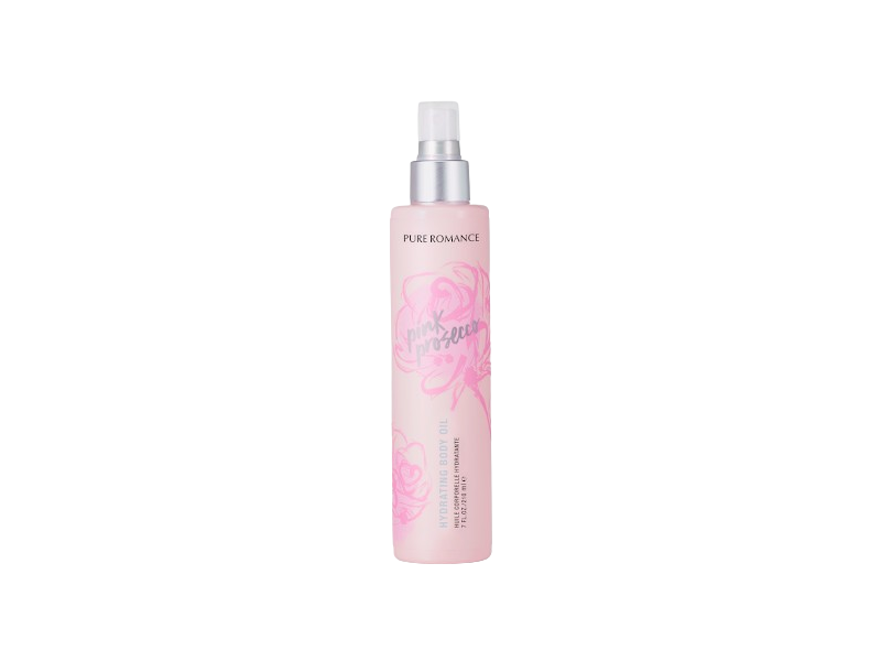 Pure Romance Hydrating Body Oil, Pink Prosecco, 7 fl oz/210 mL