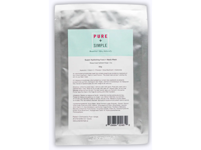 Pure + Simple Super Hydrating Face + Neck Mask, 55 g
