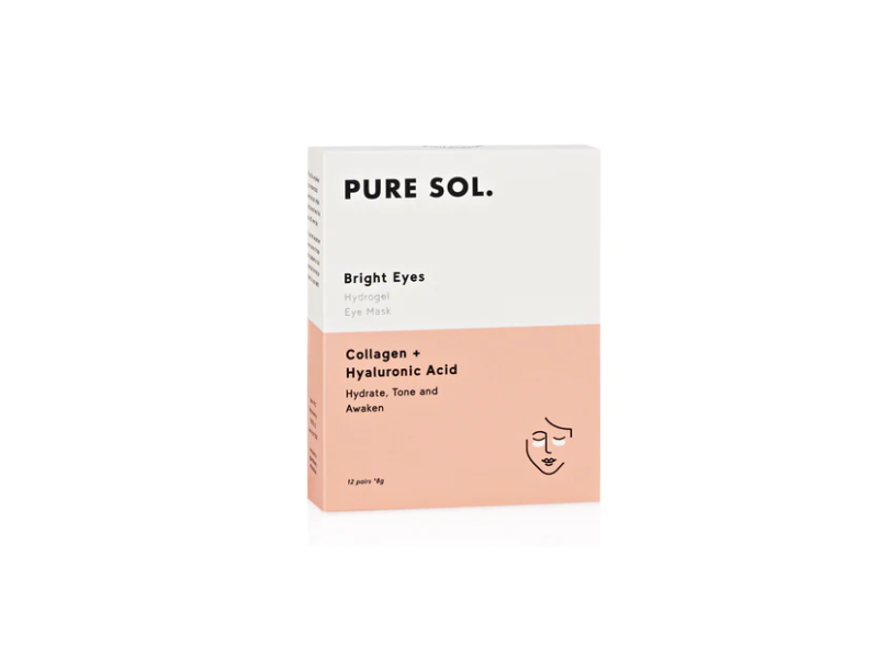 Pure Sol. Bright Eyes Hydrogel Eye Mask, Collagen + Hyaluronic Acid, 8 g