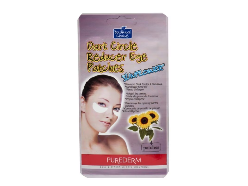 Purederm Botanical Choice Dark Circle Reducer Eye Patches, Sunflower, 4 Count