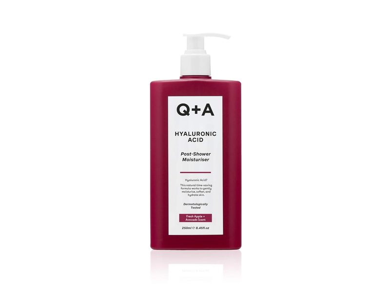 Q + A Hyaluronic Acid Post-Shower Moisturiser, Fresh Apple + Avocado Scent, 8.45 fl oz/250 mL