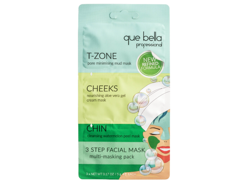 Que Bella 3 Step Facial Mask, 0.17 oz/ 5g
