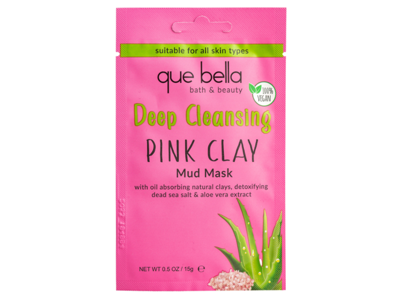 Que Bella Deep Cleansing Mud Mask, Pink Clay, 0.5 oz/15 g