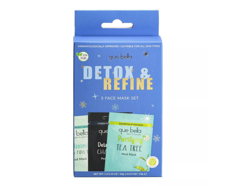 Que Bella Detox & Refine Face Mask Set, 0.35 oz/10 g & 0.5 oz/15 g