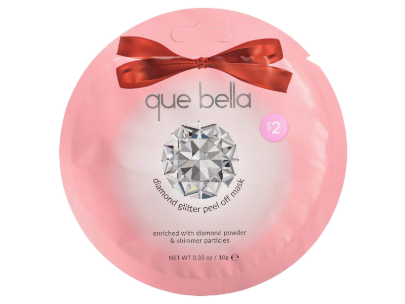 Que Bella Diamond Glitter Peel Off Mask, Diamond Powder & Shimmer Particles, 0.35 oz/10 g