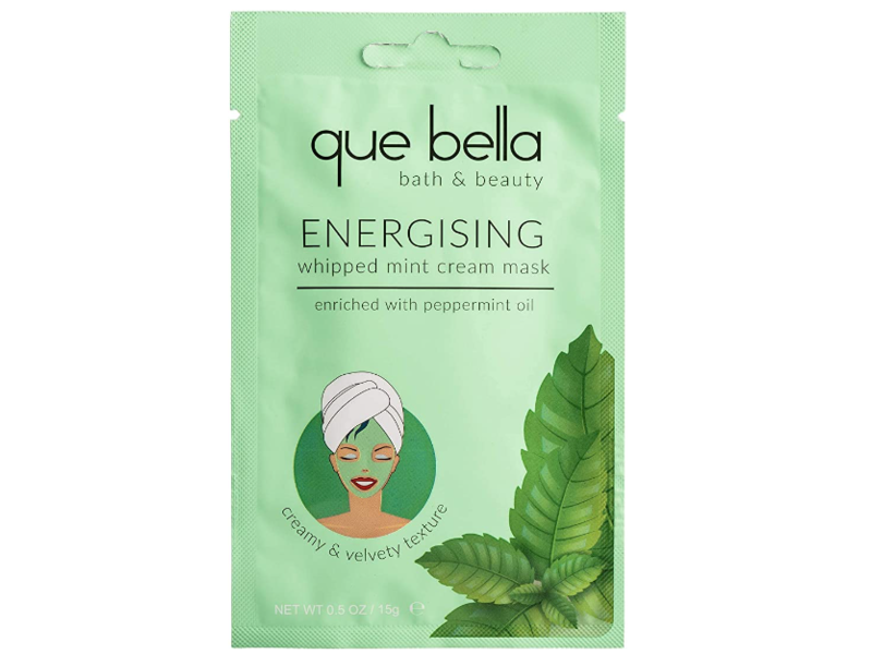 Que Bella Energizing Whipped Mint Cream Mask, Peppermint Oil, 0.5 oz/15 g