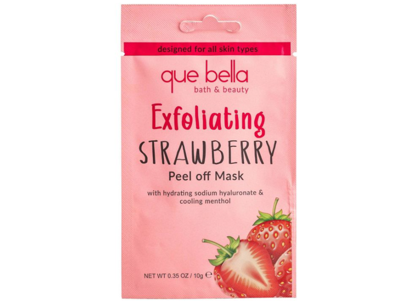 Que Bella Exfoliating Peel Off Mask, Strawberry, 0.35 oz/10 g