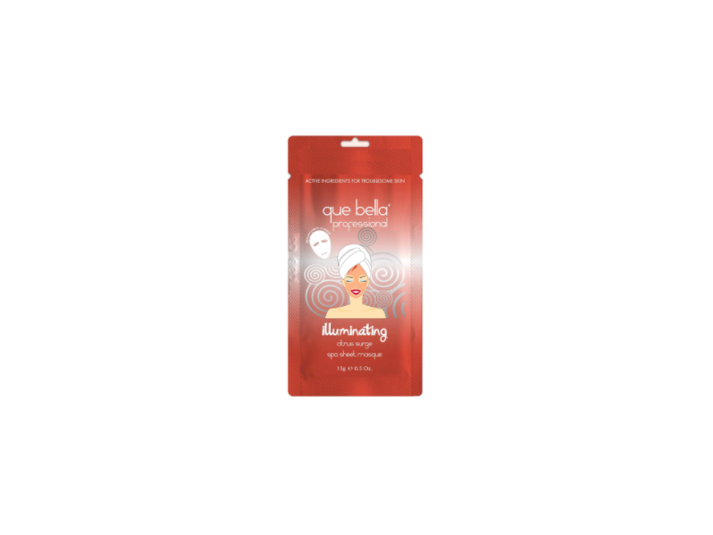 Que Bella Illuminating Sheet Mask, Citrus Surge, 0.5 oz