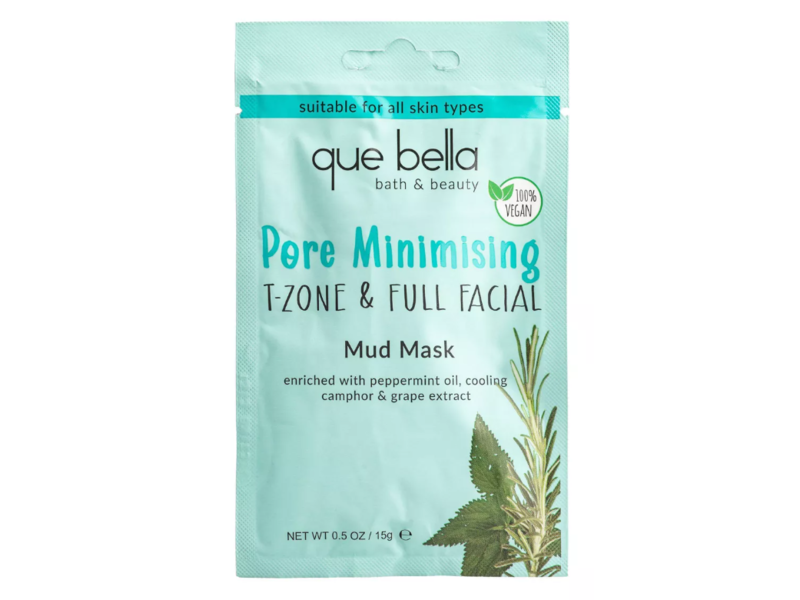 Que Bella Pore Minimising T- Zone & Full Facial Mud Mask, 0.5 oz/15 g