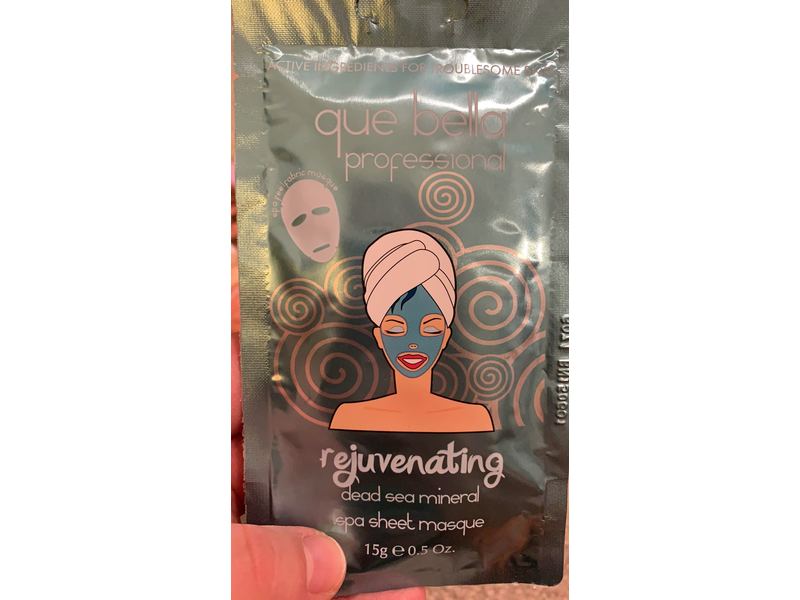 Que Bella Professional Rejuvenating Spa Sheet Masque, Dead Sea Mineral, 0.5 oz
