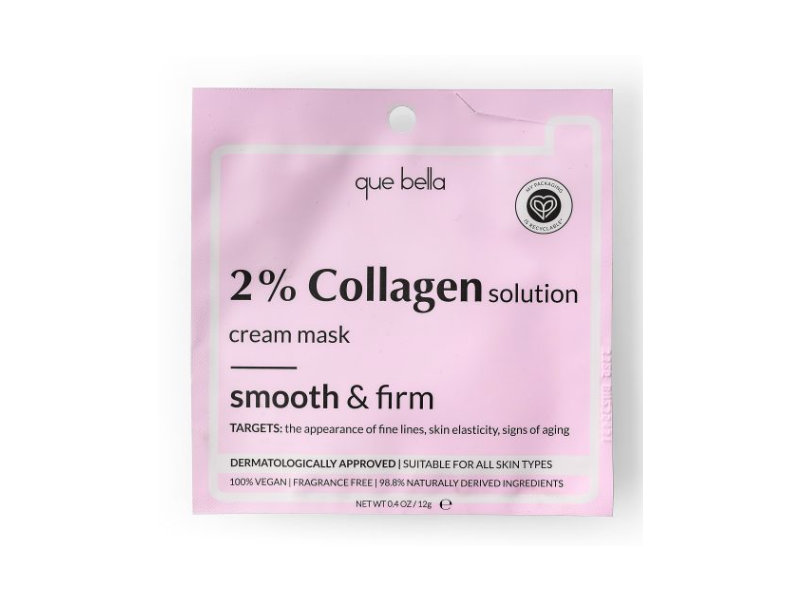 Que Bella Smooth & Firm Cream Mask, Collagen, 0.4 oz/12 g
