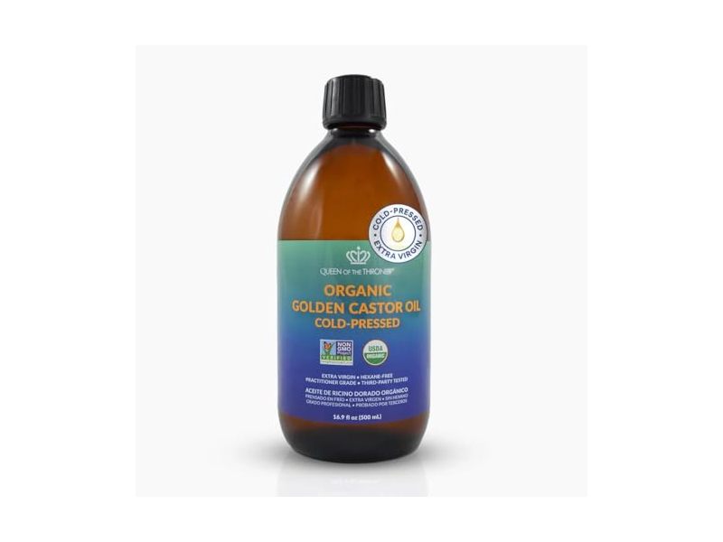 Queen Of The Thrones Organic Golden Castor Oil, 16.9 oz/500 mL