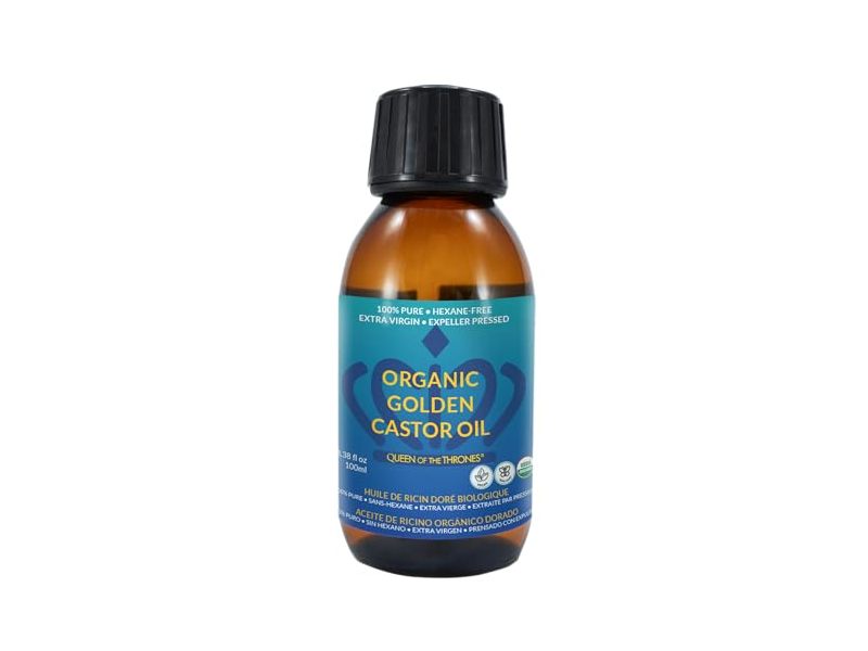 Queen Of The Thrones Organic Golden Castor Oil,3.38 fl oz/100 mL