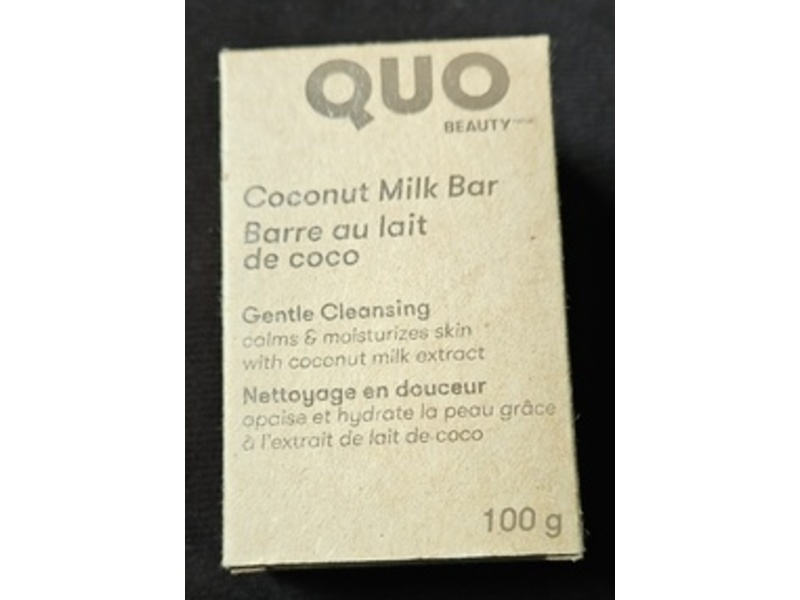 Quo Beauty Gentle Cleansing Calms & Moisturizes Bar, Coconut Milk, 100 g