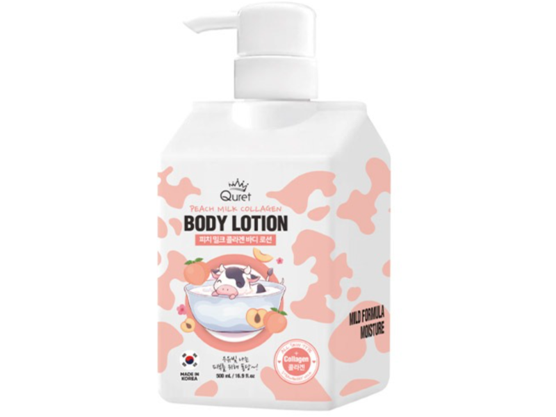 Quret Peach Milk Collagen Body Lotion, 16.9 fl oz/500 mL