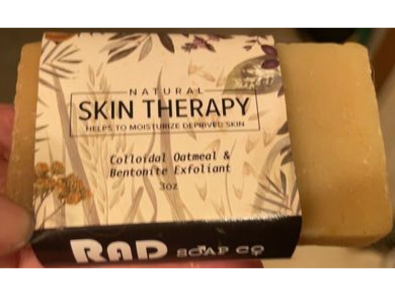 Rad Soap Co Natural Skin Therapy Moisturizing Soap, Colloidal Oatmeal & Bentonite Exfoliant, 3 oz