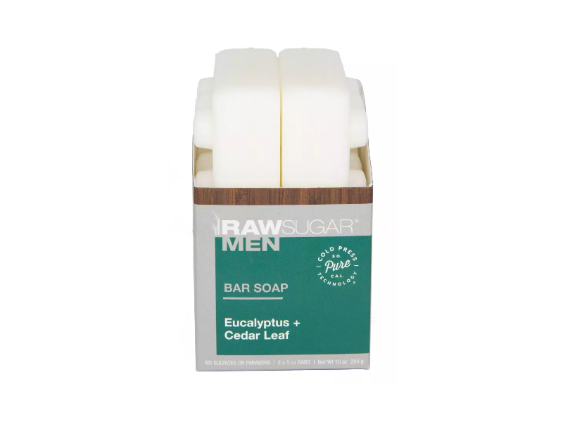 Raw Sugar Bar Soap, Eucalyptus + Cedar Leaf, 10 oz/284 g,