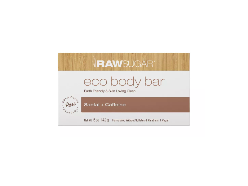 Raw Sugar Eco Body Bar, Santal + Caffeine, 5 oz/142 g