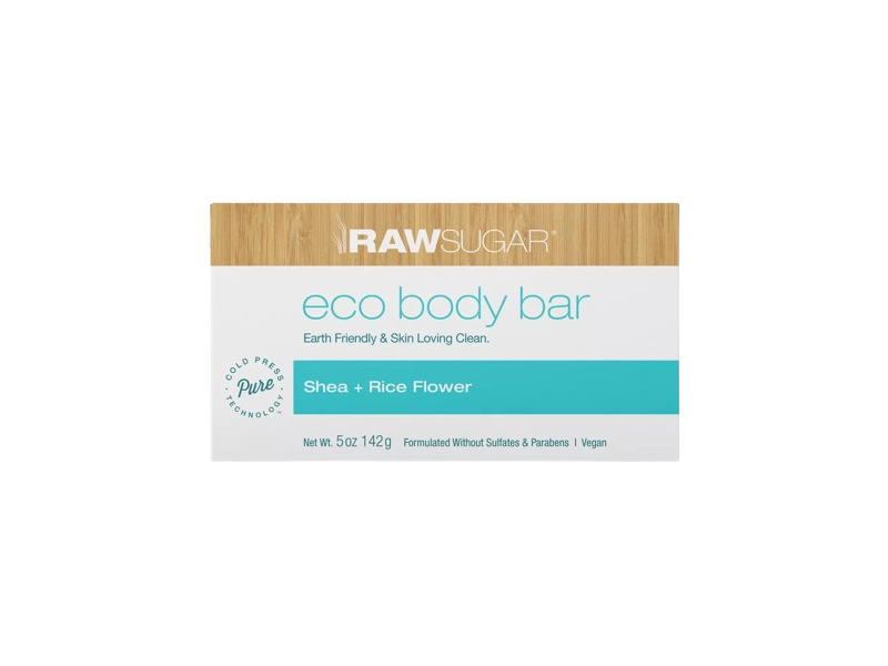 Raw Sugar Eco Body Bar, Shea + Rice Flower, 5 oz/142 g
