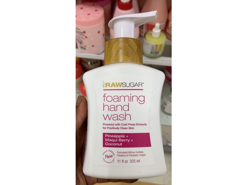 Raw Sugar Foaming Hand Wash, Pineapple + Maqui Berry + Coconut, 11 fl oz/325 mL