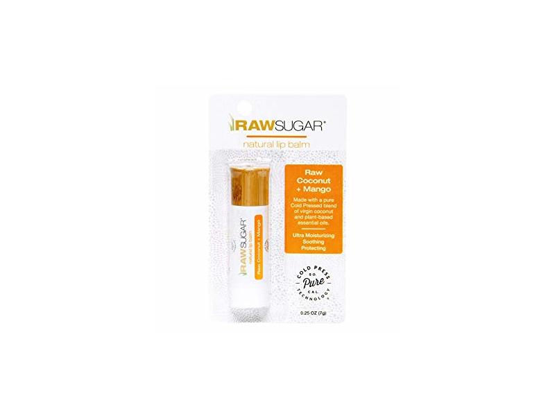Raw Sugar Lip Balm, Raw Coconut + Mango, 0.25 oz/7 g