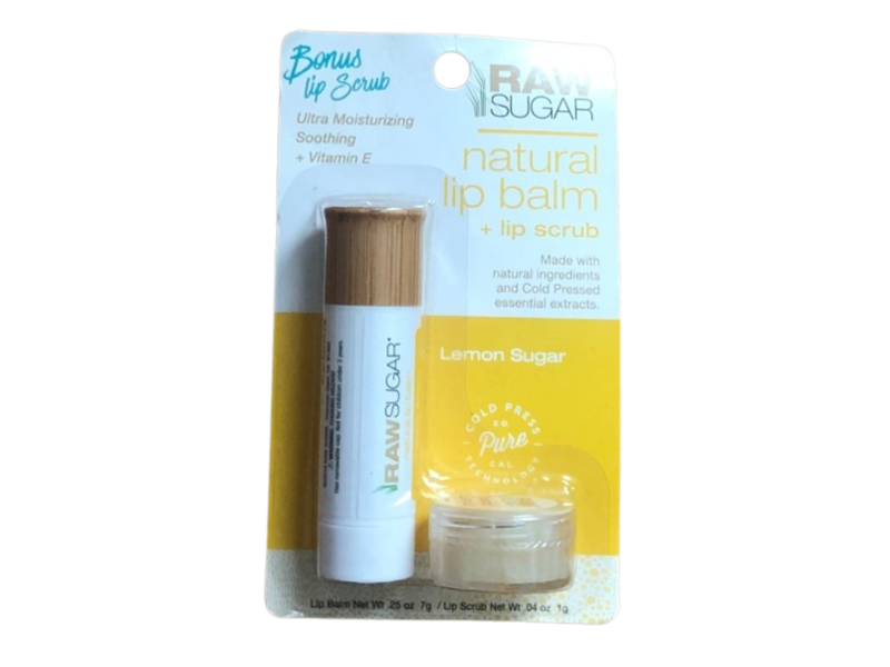 Raw Sugar Natural Lip Balm + Lip Scrub Duo, Lemon Sugar