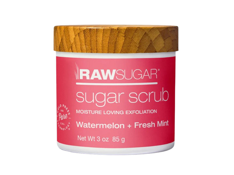 Rawsugar Sugar Scrub Moisturizer, Watermelon + Fresh Mint, 3 oz/85 g