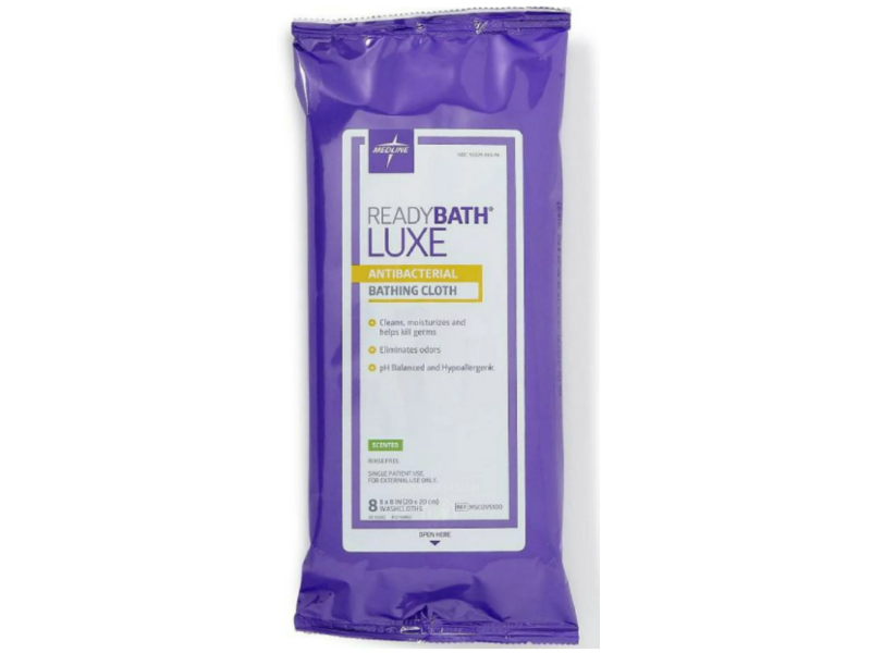 Ready Bath Luxe Antibacterial Bathing Cloth, Scented, 8 Count