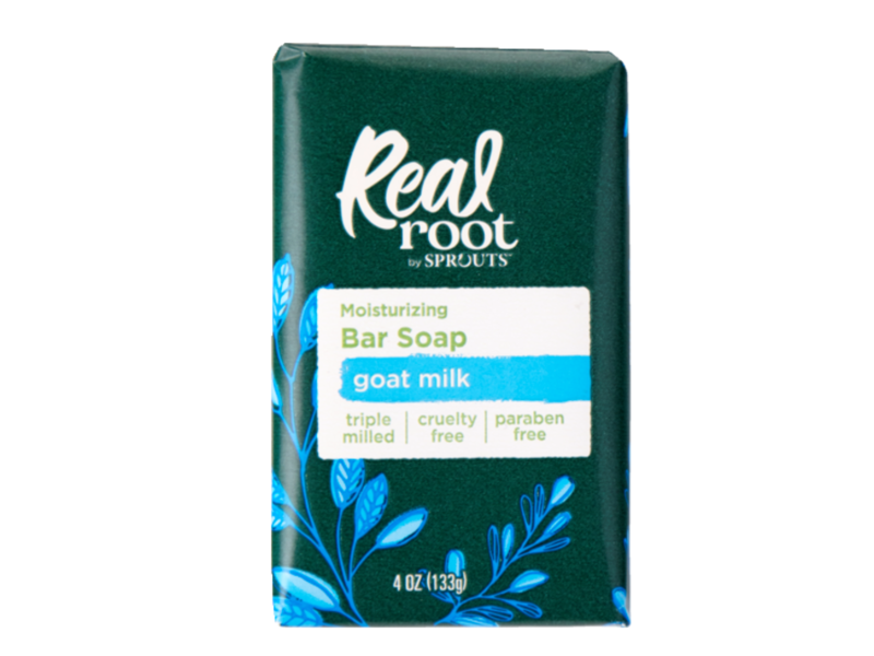 Real Root By Sprouts Moisturizing Bar Soap, Goat Milk, 4 oz/133 g