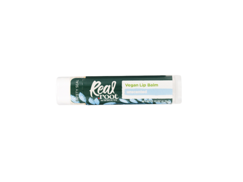 Real Root Vegan Lip Balm, Unscented, 0.15 oz/4.25 g