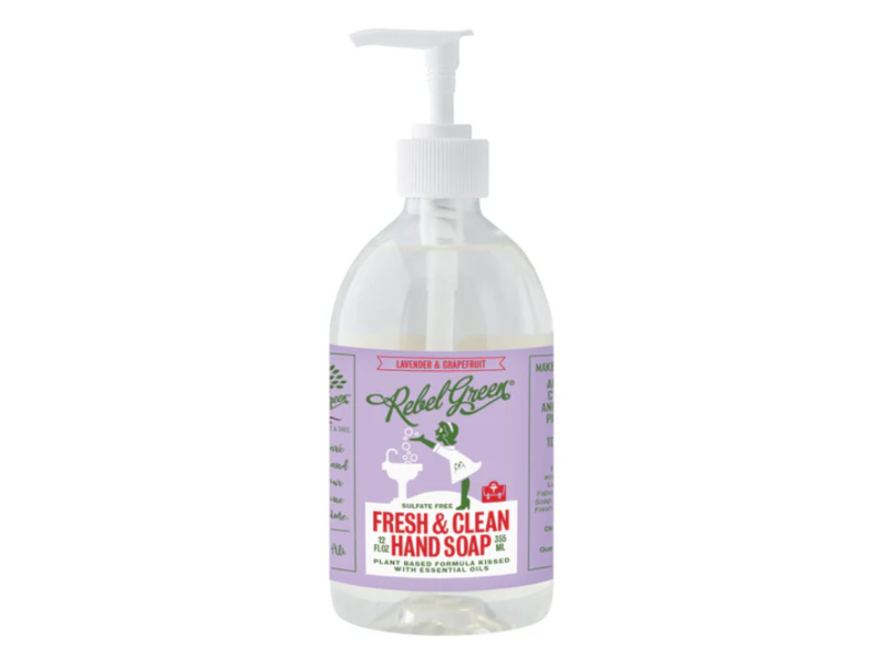 Rebel Green Fresh & Clean Hand Soap, Lavender & Grapefruit, 12 fl oz/355 mL, Pack Of 2