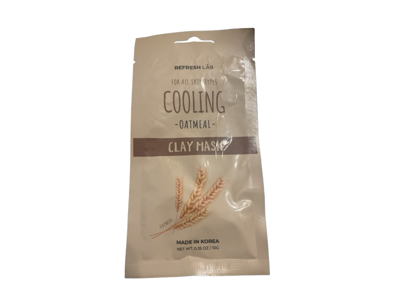 Refresh Lab Cooling Clay Mask, Oatmeal, 0.35 oz/10 g