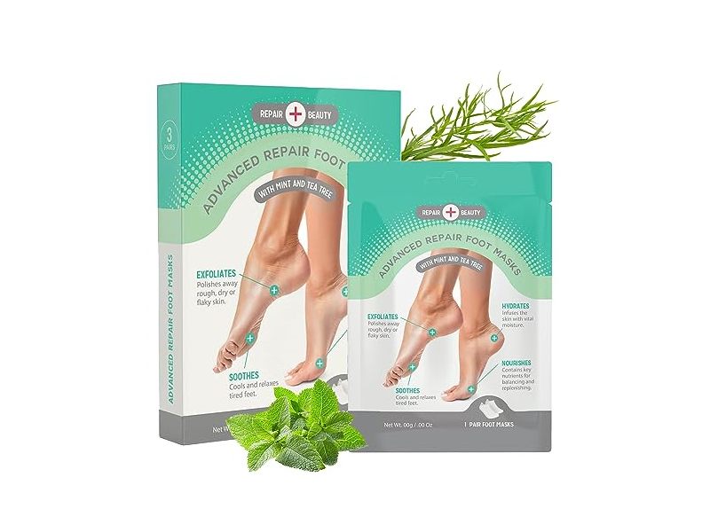 Repair Beauty Advanced Repair Foot Masks, Mint & Tea Tree, 2.54 oz/72 g, 3 Pairs