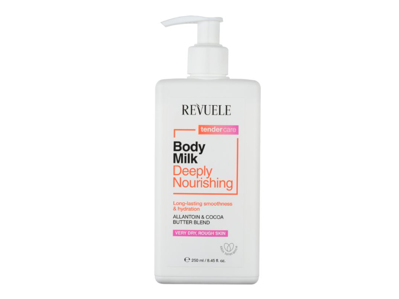 Revuele Deeply Nourishing Body Milk, Allantoin & Cocoa Butter, 8.45 fl oz/250 mL