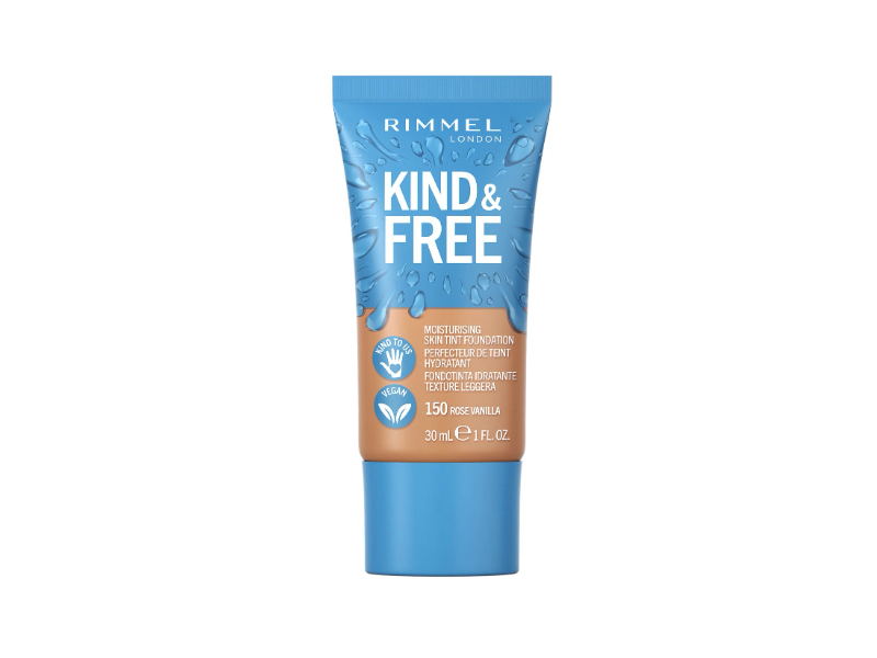 Rimmel Kind & Free Moisturising Skin Tint Foundation, 150 Rose Vanilla, 1 fl oz/30 mL