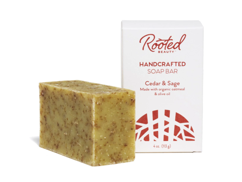 Rooted Beauty Handcrafted Soap Bar, Cedar & Sage, 4 oz/113 g