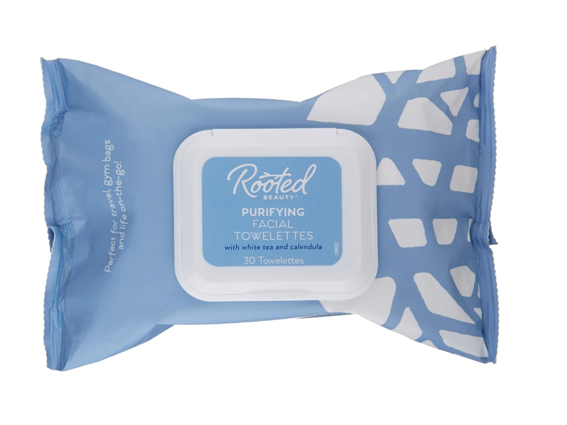Rooted Beauty Purifying Facial Towelettes, White Tea and Calendula, 30 Count