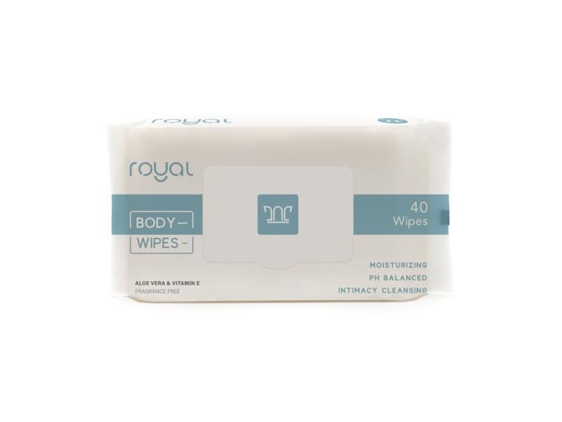 Royal Body Wipes, Alov Vera & Vitamin E, 40 Count
