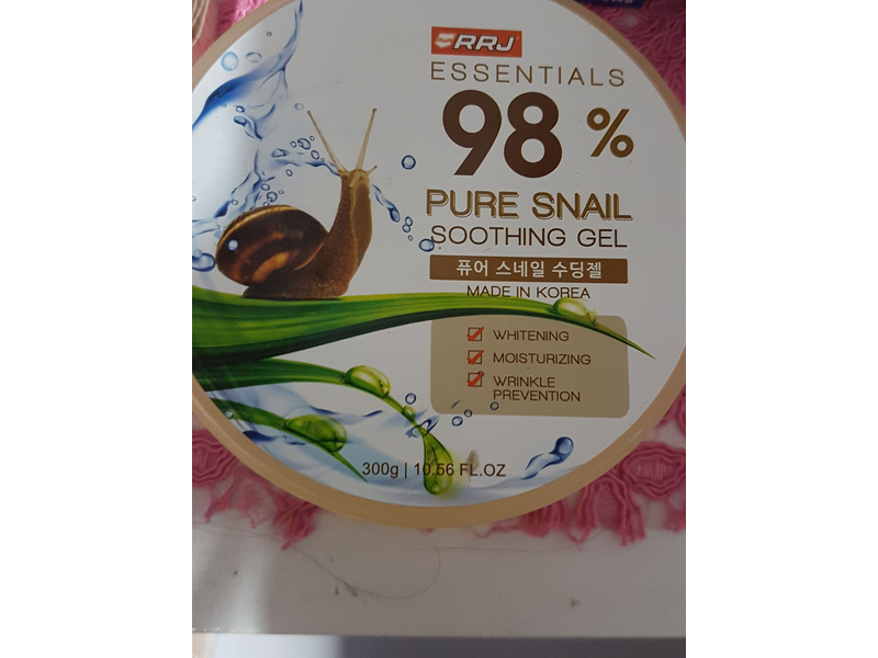 RRJ Essentials 98 % Pure Snail Soothing Gel, 10.66 fl oz/300 g