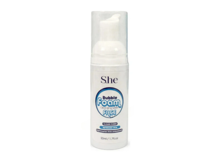 S.he Bubble face Foam Cleansing Water, 1.7 fl oz/50 mL