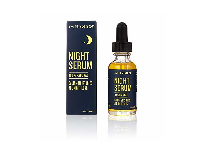 S.W. Basics Night Serum, Calm + Moisturize All Night Long, 1.0 oz