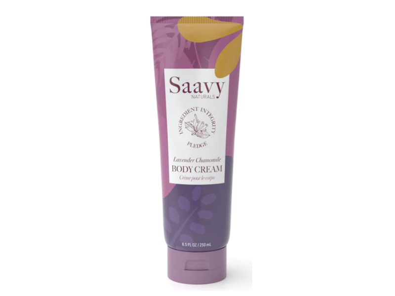 Saavy Naturals Body Cream, Lavender Chamomile, 8.5 oz/250 mL, Pack Of 2