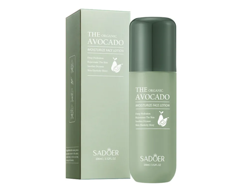 Sadoer The Organic Moisturize Face Lotion, Avocado, 3.52 fl oz/100 mL