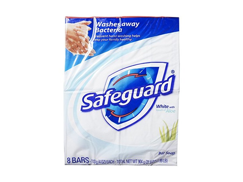 Safeguard Antibacterial Soap, White with Aloe, 4 oz