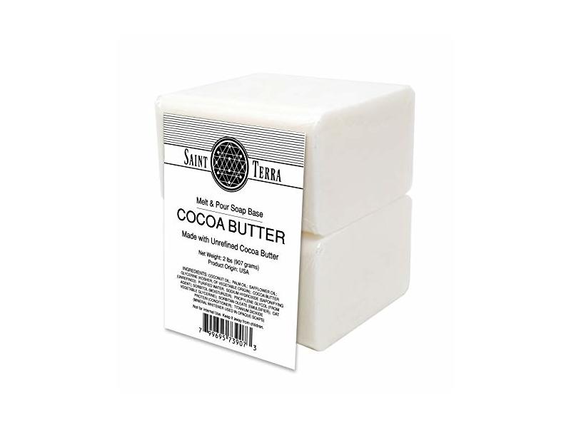 Saint Terra Cocoa Butter Melt and Pour Soap Base, 2 lb/907 g