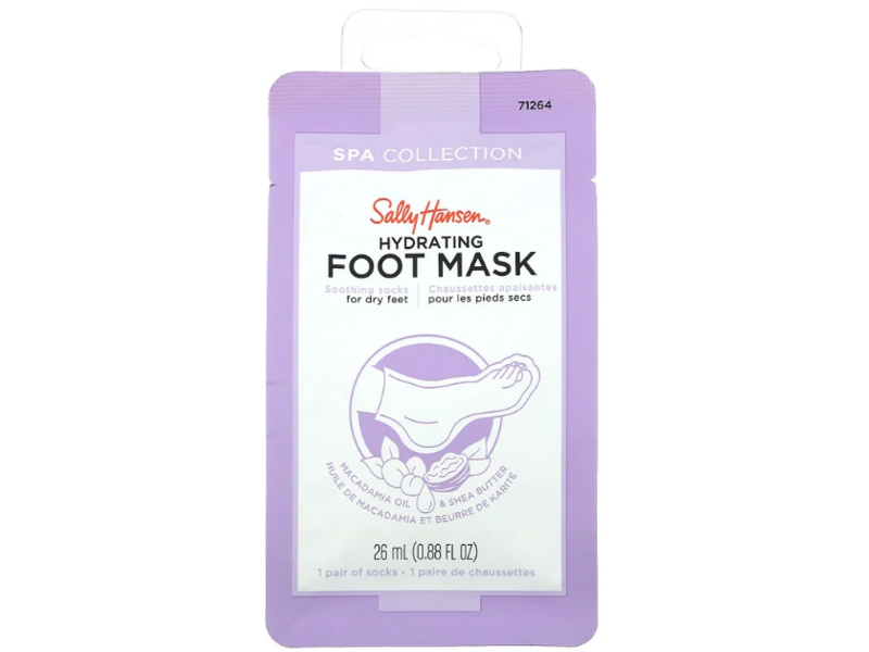 Sally Hansen Hydrating Foot Mask, Macadamia Oil & Shea Butter, 0.88 fl oz/26 mL