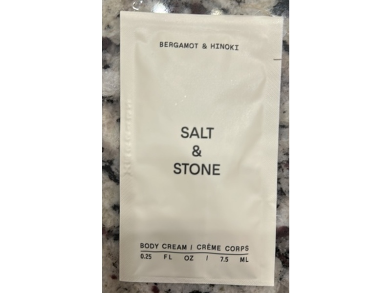 Salt & Stone Body Cream, Bergamot & Hinoki, 0.25 fl oz/7.5 mL