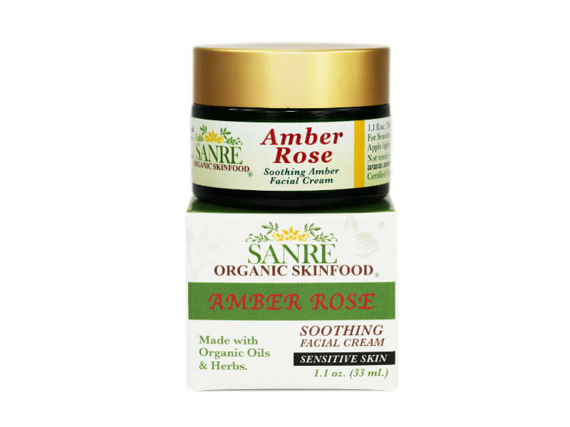 Sanre Organic Skinfood Amber Rose Soothing Facial Cream, 1.1 oz/33 mL
