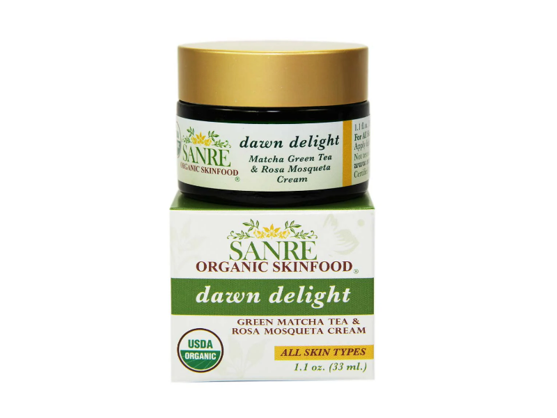Sanre Organic Skinfood Green Matcha Tea & Rosa Mosqueta Cream, Dawn Delight, 1.1 oz/33 mL